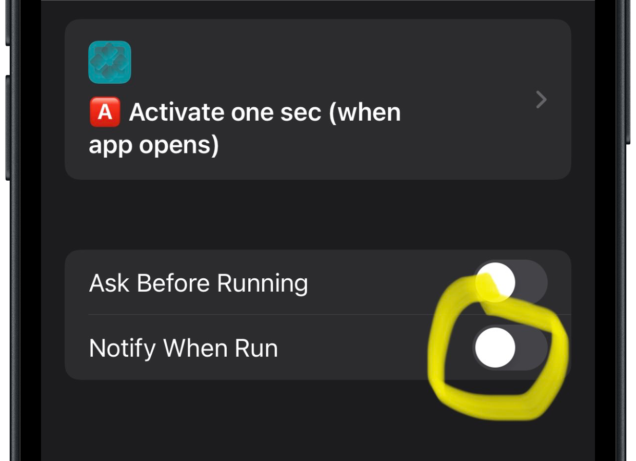 “screenshot notify when run”